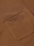 Zegna - Nubuck-Trimmed Cotton-Piqué Polo Shirt - Brown