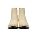 Saint Laurent Off-White Finn Crop Zip Boots