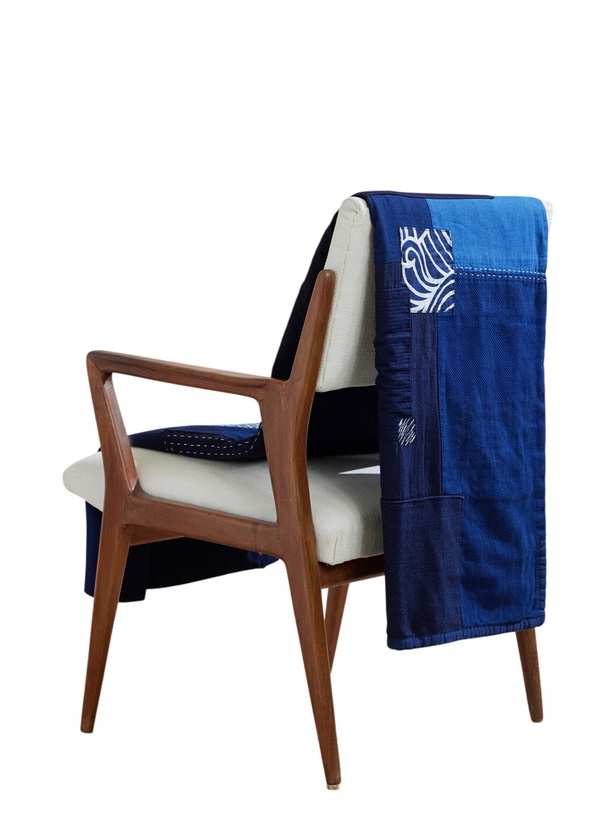 Photo: Blue Blue Japan - Nenrin Patchwork Cotton and Linen-Blend Blanket