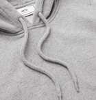 AMI - Logo-Appliquéd Loopback Cotton-Jersey Hoodie - Gray