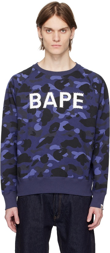 Photo: BAPE Navy Camo Crystal Sweatshirt