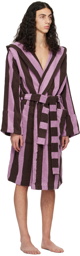 Tekla Purple Blockstripes Robe