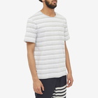 Thom Browne Men's Striped Pocket T-Shirt in Pastel Grey