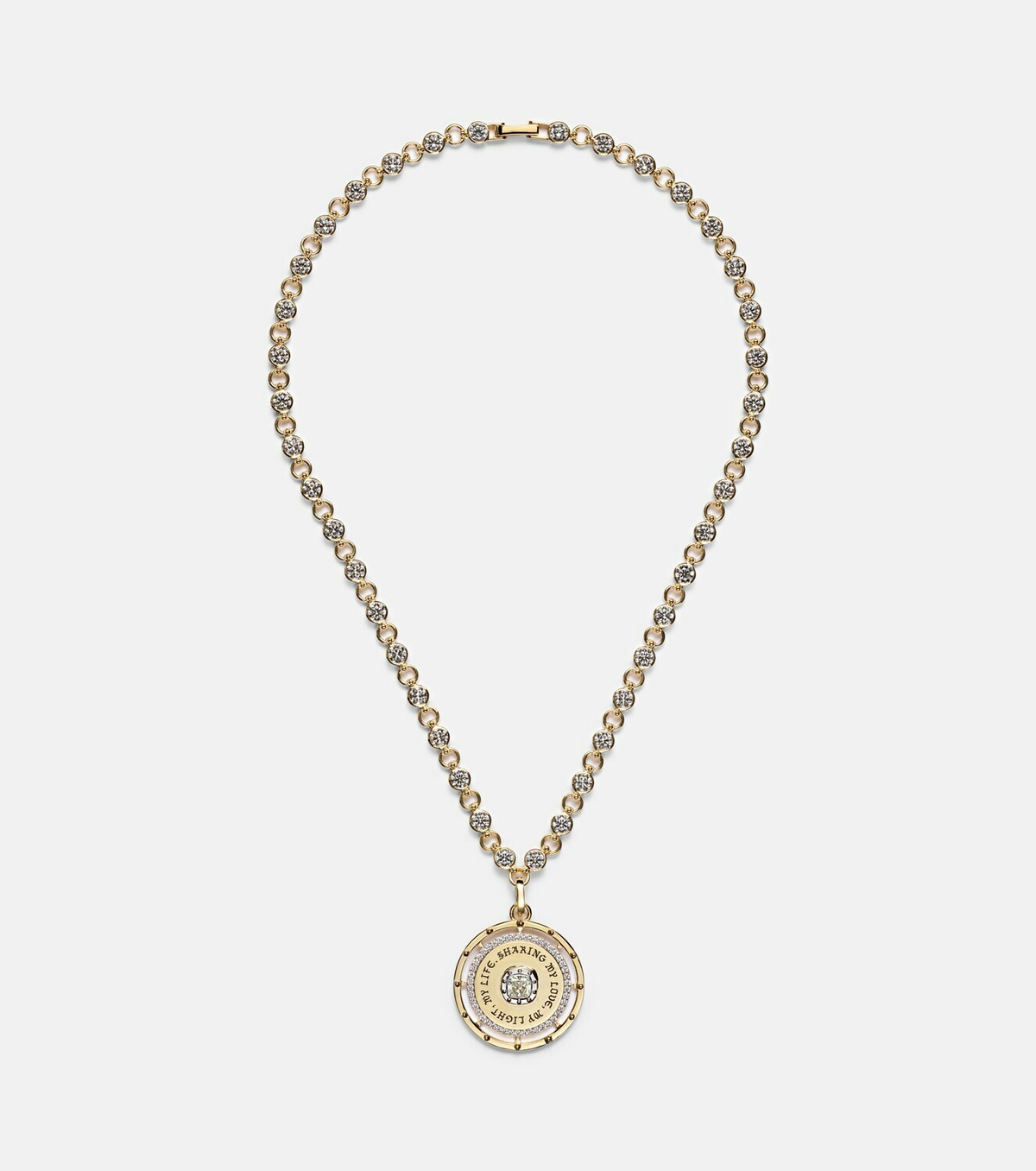 FoundRae Lovestruck Commitment 18kt gold pendant necklace with diamonds