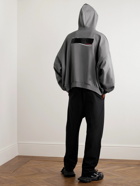 Balenciaga - Logo-Embroidered Cotton-Jersey Hoodie - Gray