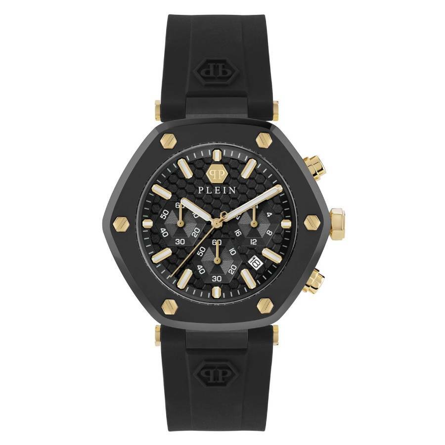 Philipp Plein The Hexagon Chronograph Quartz Black Dial Mens Watch PWZBA0223