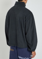 Honor The Gift Textured Knit Quarter-zip Sweatshirt Black