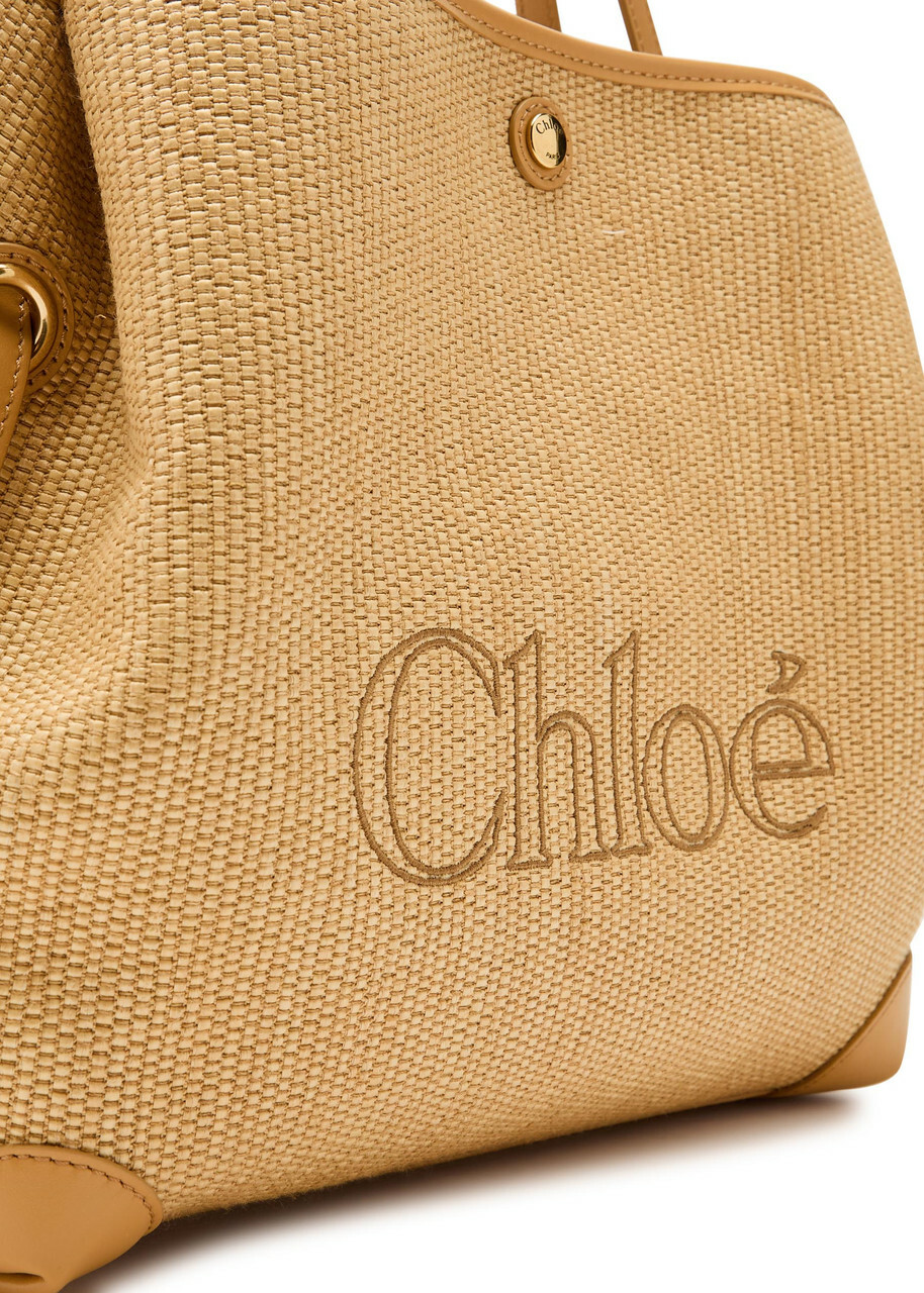 Chloe Clover Logo-embroidered Raffia Tote bag - Brown - One Size