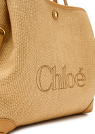 Chloe Clover Logo-embroidered Raffia Tote bag - Brown - One Size
