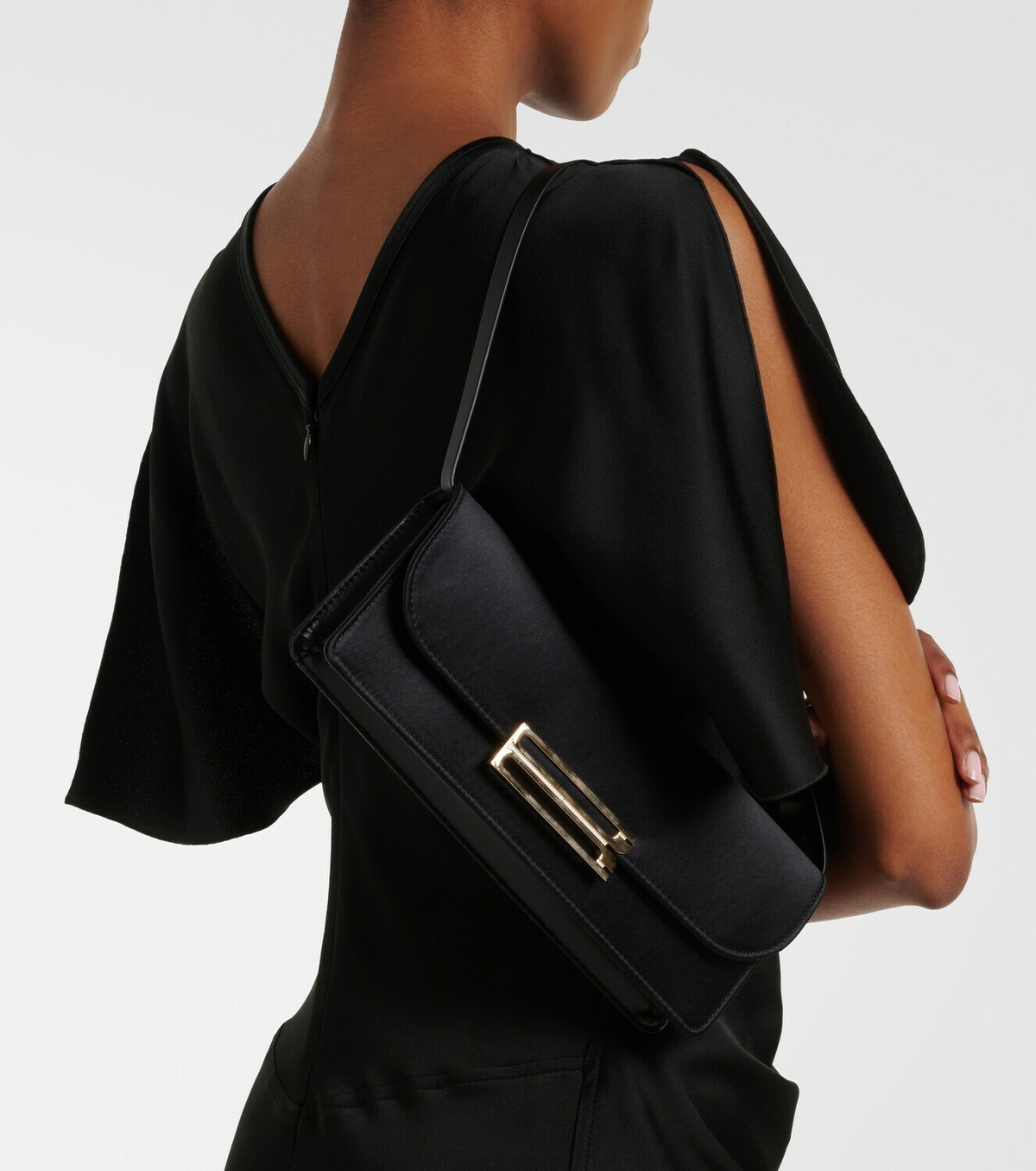 Victoria Beckham Dorian East-West satin clutch