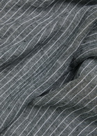 Eileen Fisher Striped Linen Midi Shirt Dress Black And White