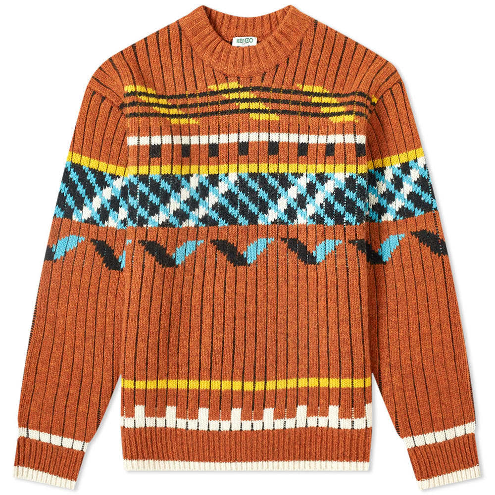 Kenzo Lambswool Peruvian Fair Isle Knit Kenzo