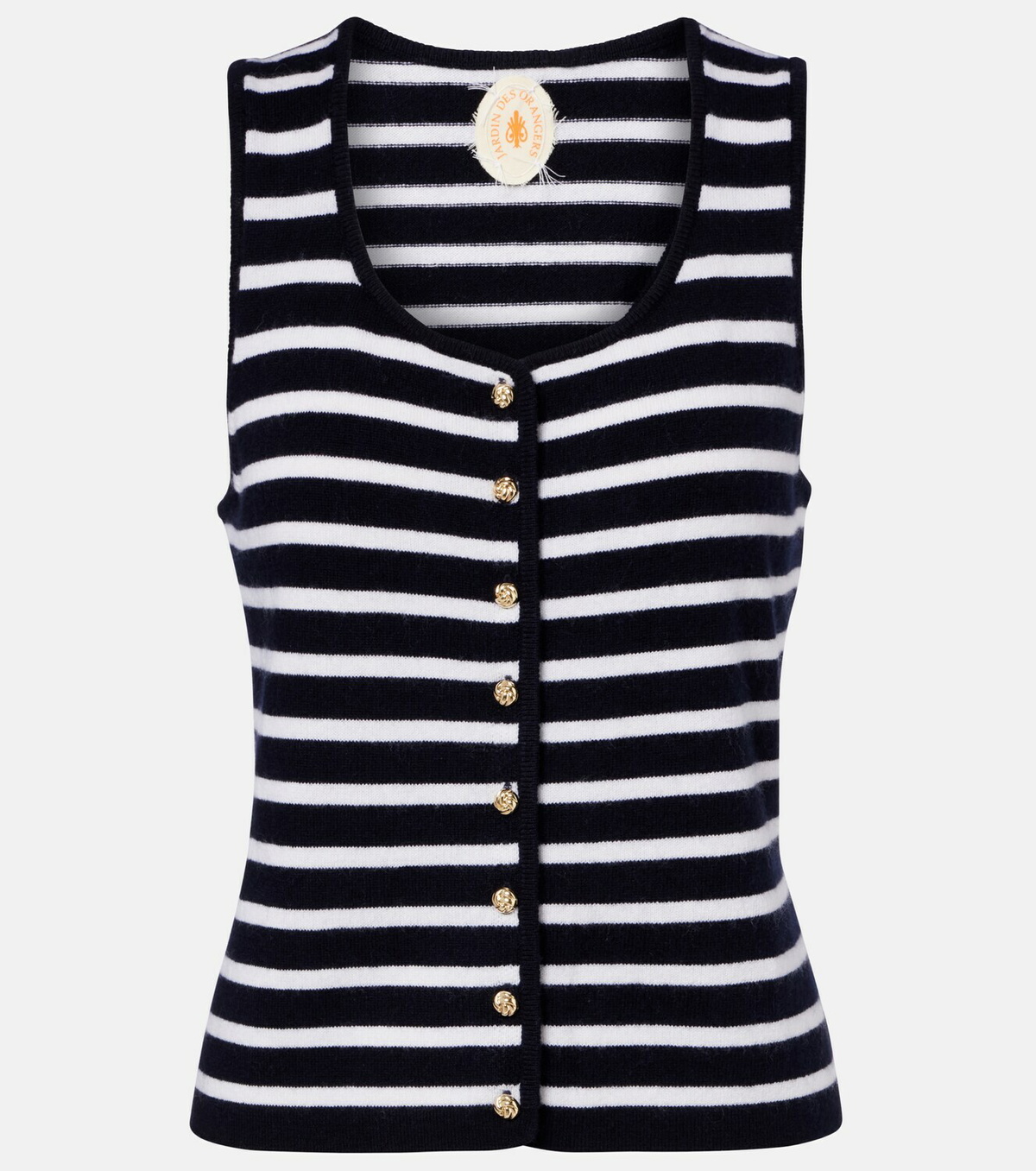 Jardin des Orangers Striped cashmere sweater vest