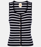 Jardin des Orangers Striped cashmere sweater vest