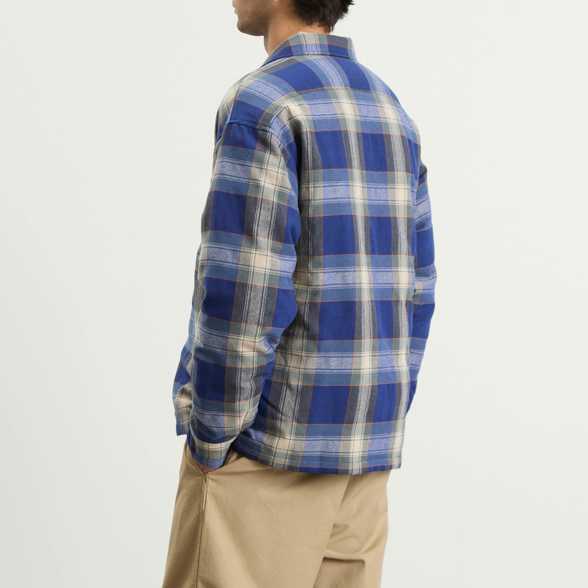 Visvim Men's Keesey Check Down Shirt Jacket in Blue Visvim