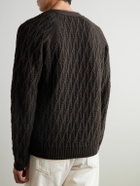 Mr P. - Cable-Knit Wool Cardigan - Brown