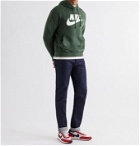 NIKE - Sportswear Club Logo-Print Fleece-Back Cotton-Blend Jersey Hoodie - Green