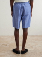 Paul Smith - Straight-Leg Striped Cotton-Seersucker Drawstring Shorts - Blue