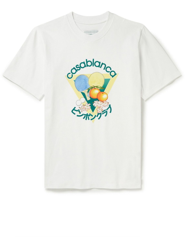 Photo: Casablanca - Logo-Print Organic Cotton-Jersey T-Shirt - White