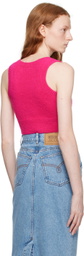 Moschino Jeans Pink Patch Tank Top