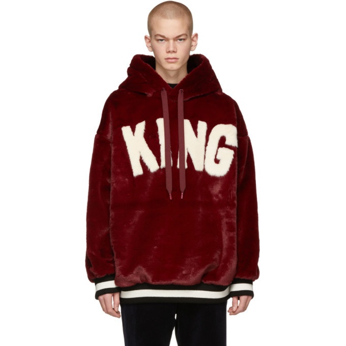 Photo: Dolce and Gabbana Red Fuzzy King DGMillennials Hoodie