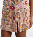 Là Fuori Embellished floral-appliqué minidress