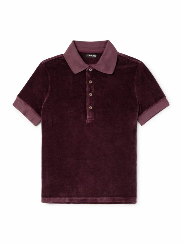 Photo: TOM FORD - Velour Polo Shirt - Purple