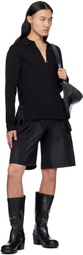 Mugler Black Technical Fabric Cargo Shorts