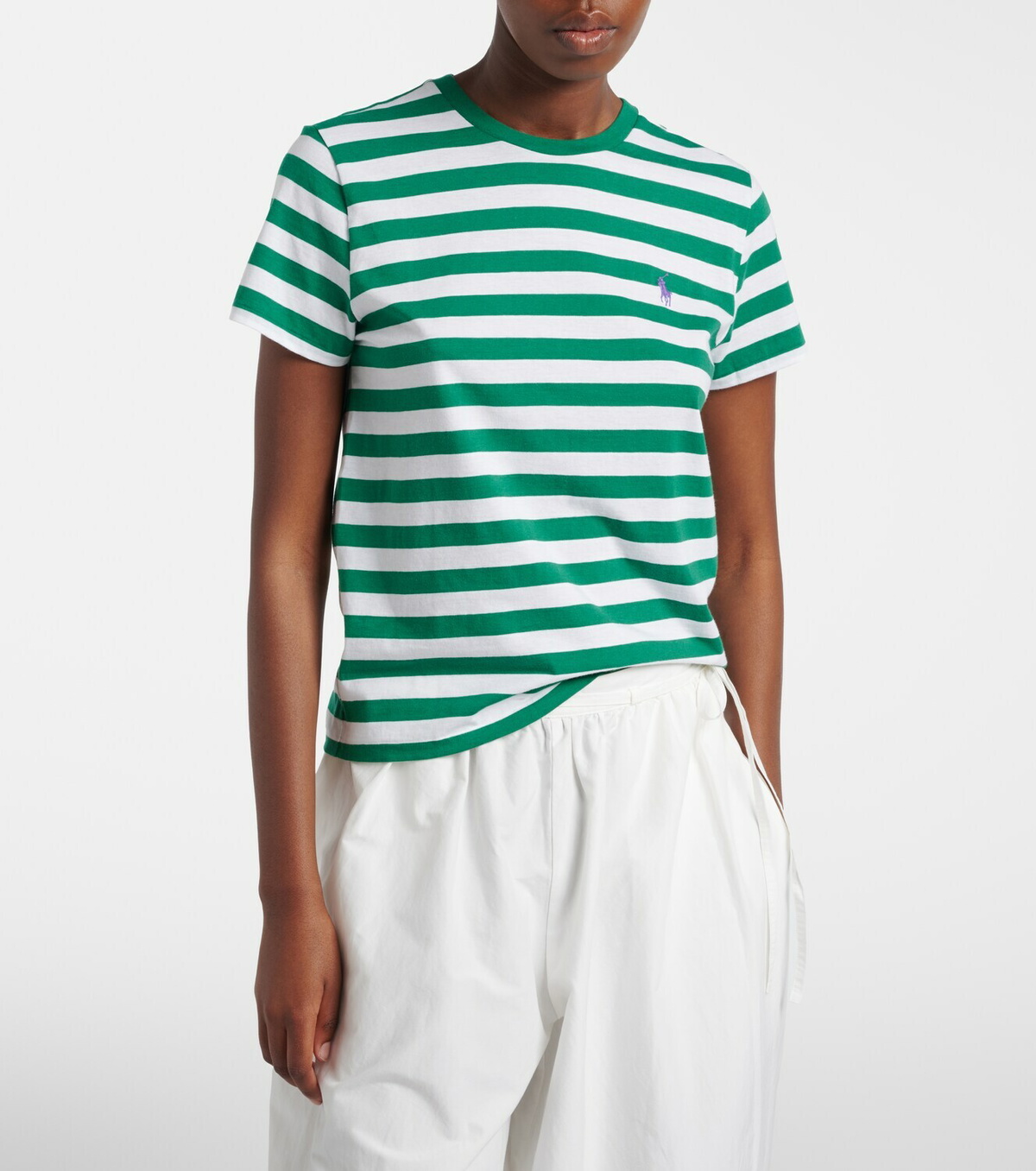 Polo Ralph Lauren Logo striped cotton jersey T-shirt