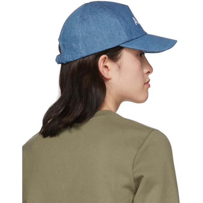 A.P.C. Indigo Denim Carhartt WIP Edition Logo Cap