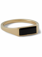 Miansai - Thin Lennox Gold Vermeil Onyx Ring - Gold