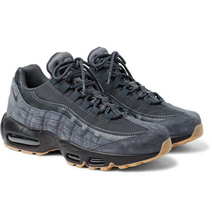 Photo: Nike - Air Max 95 SE Mesh, Leather and Suede Sneakers - Men - Navy