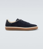 Loro Piana Tennis leather-trimmed suede sneakers