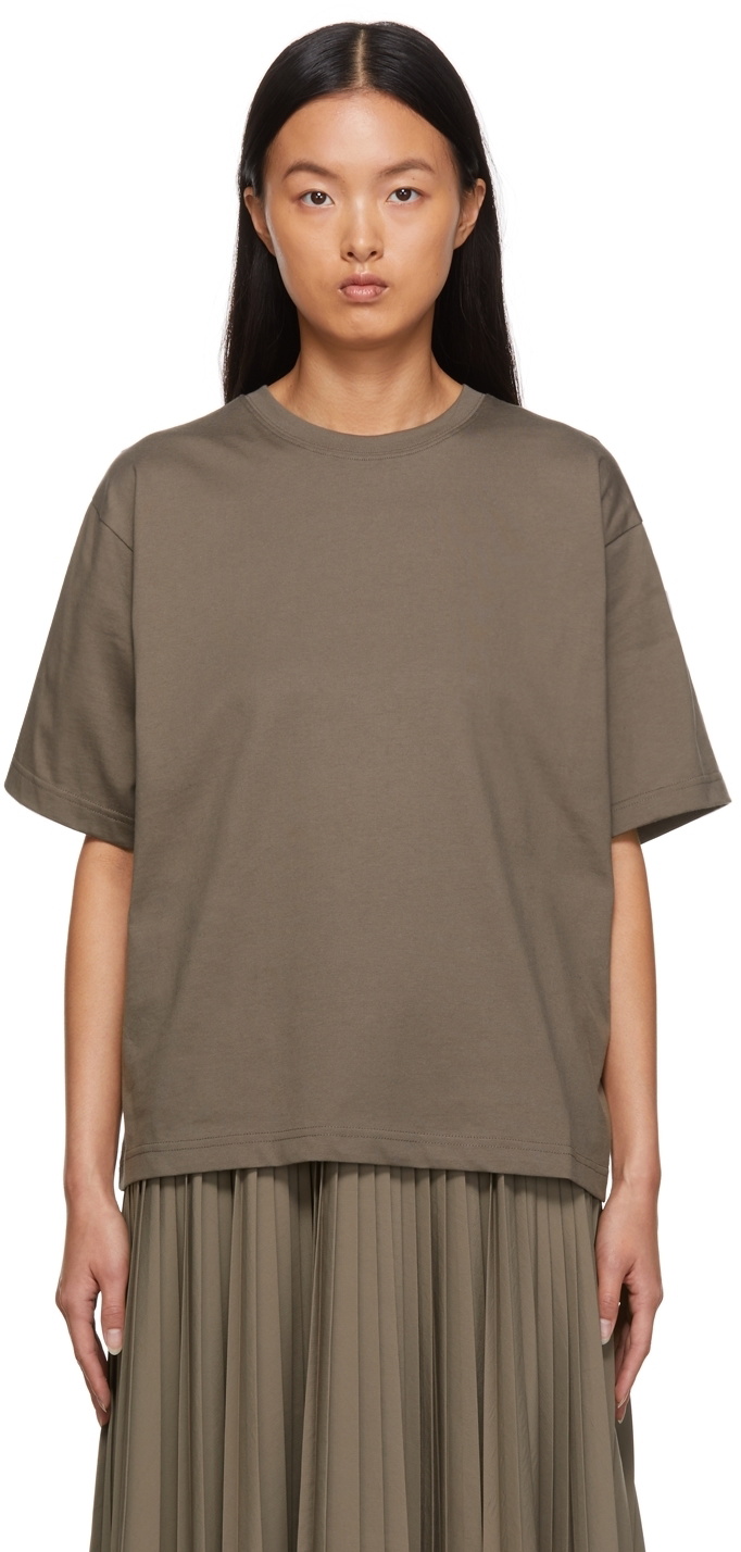 Moncler Genius 4 Moncler HYKE Taupe Logo T-Shirt Moncler Genius