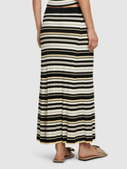 GANNI Future Viscose Blend Rib Long Skirt