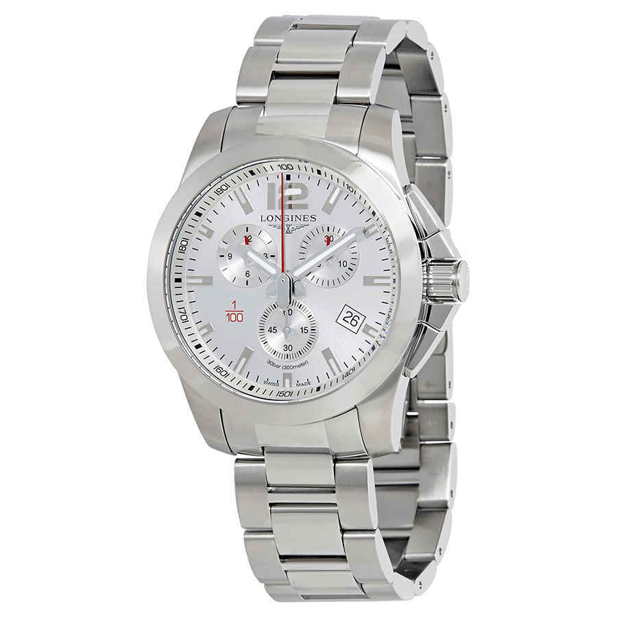 Longines Conquest Chronograph Silver Dial Mens Watch L38004766