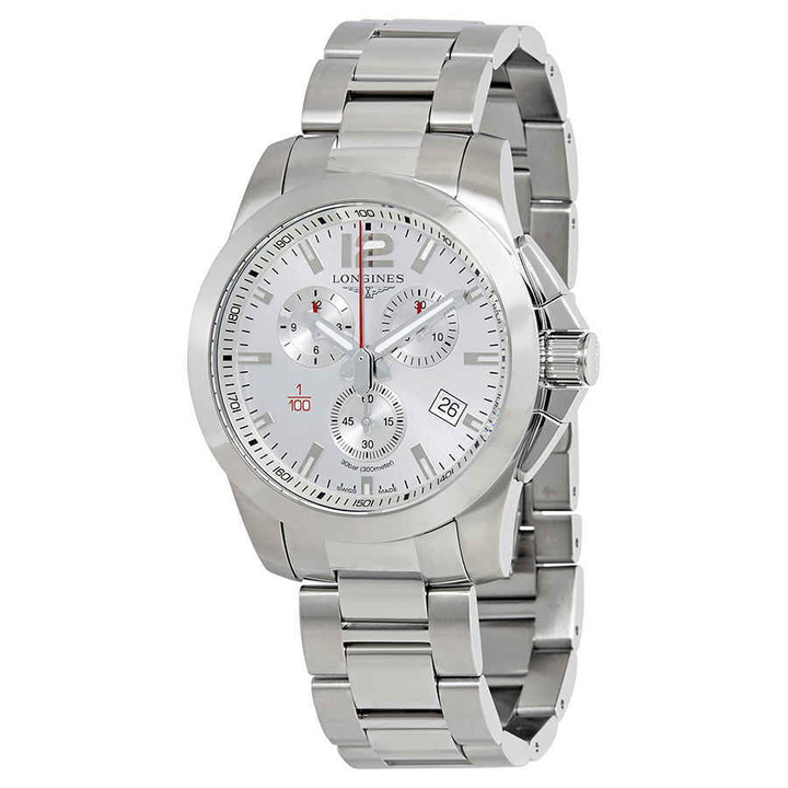 Photo: Longines Conquest Chronograph Silver Dial Mens Watch L38004766
