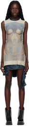 Liza Keane SSENSE Exclusive Multicolor Negative Minidress