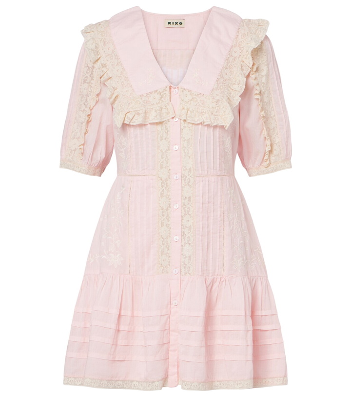 Photo: Rixo Dove embroidered cotton voile minidress