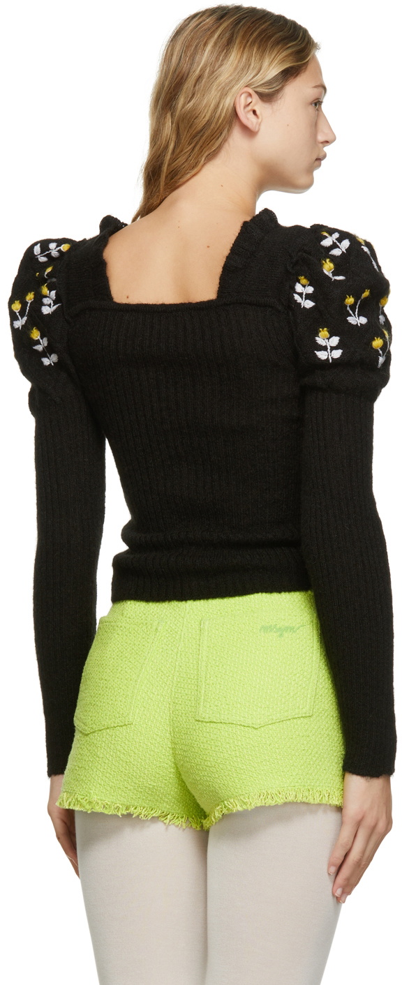 Cormio Black Oma Embroidered Knit Sweater
