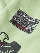 RRR123 - Flag Logo-Appliquéd Printed Cotton-Jersey Sweatpants - Green