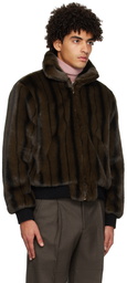 Ernest W. Baker Brown Zip Faux-Fur Jacket