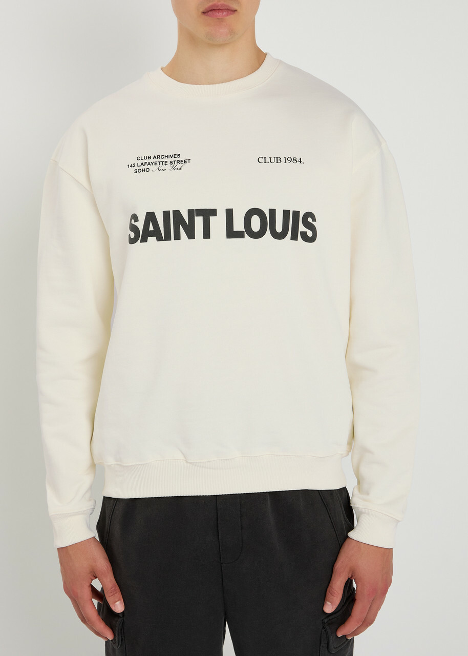 Club 1984 Saint Crew Logo-print Cotton Sweatshirt Cream