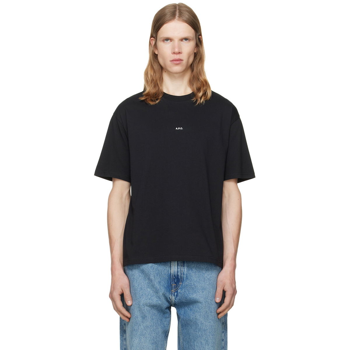 A.P.C. Black Boxy Micro Logo T-shirt