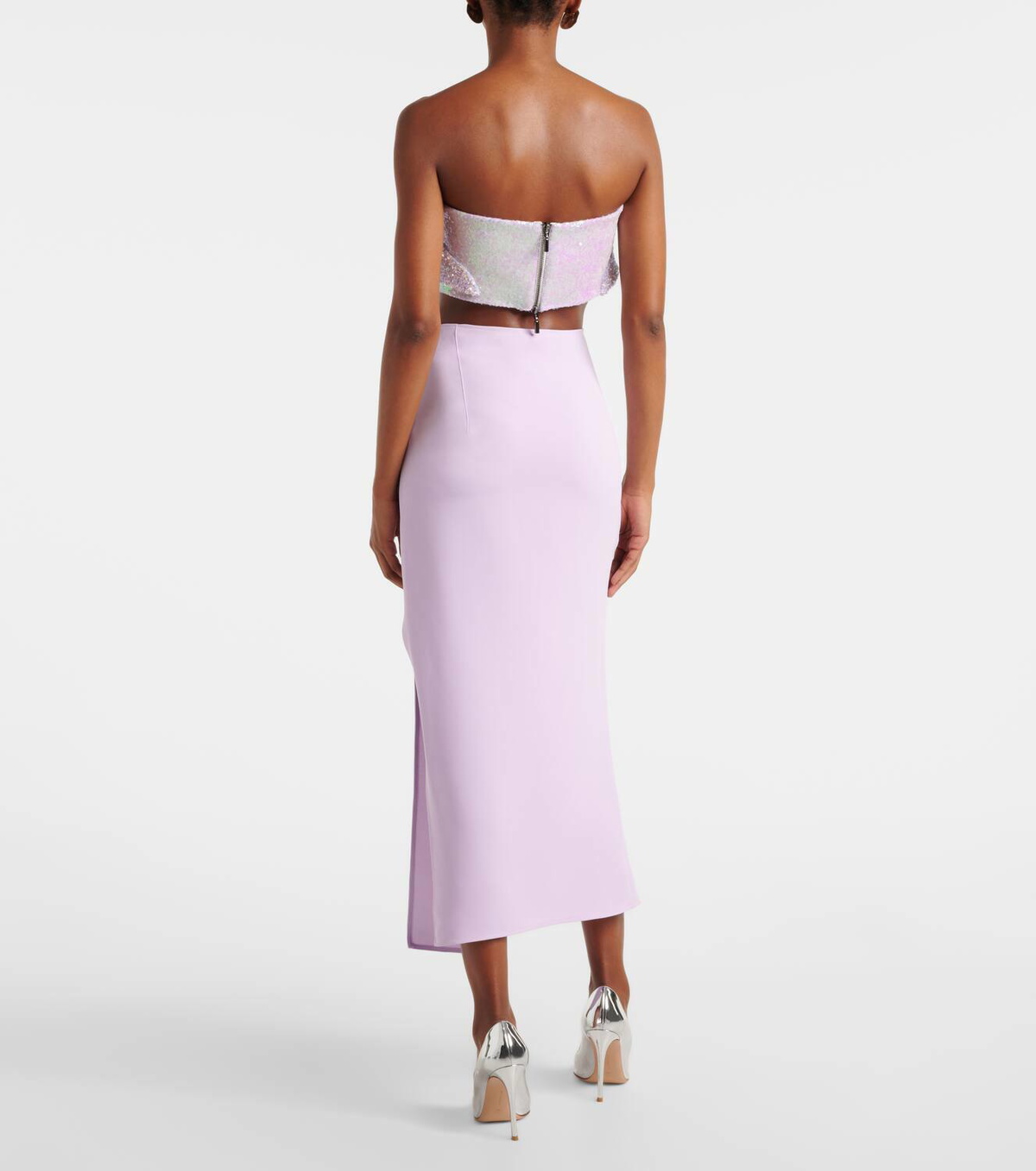 Maticevski Together Wave ruffled sequined bandeau top