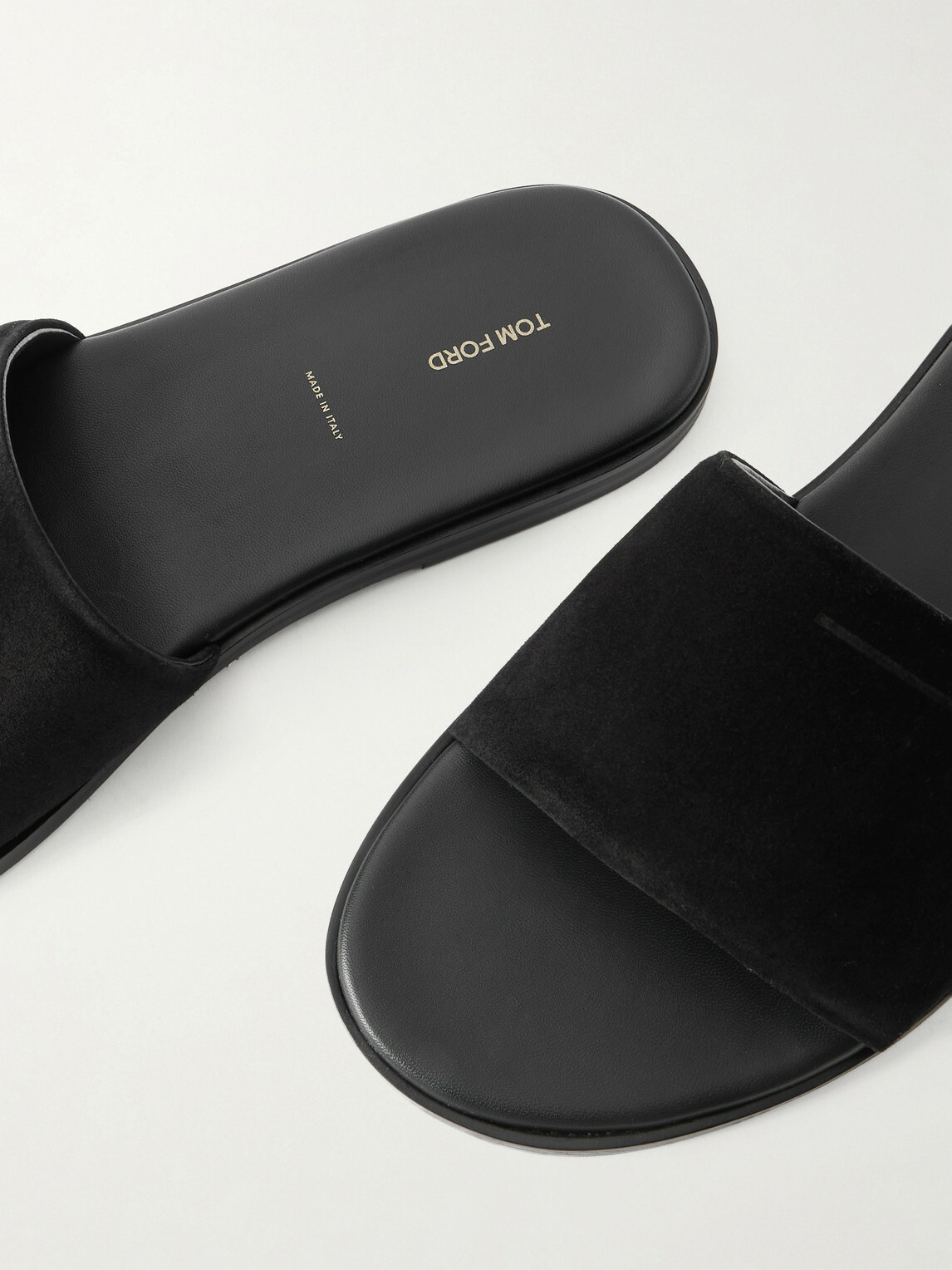 TOM FORD - Kai Suede Slides - Black