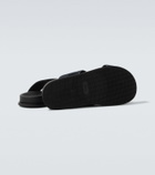 Brioni Leather-trimmed suede sandals