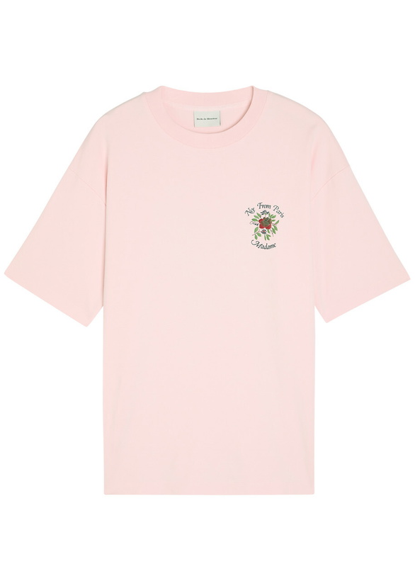 Photo: DRÔLE DE Monsieur Le T-shirt Slogan Printed Cotton T-shirt Pink