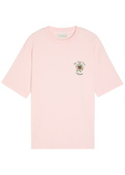 DRÔLE DE Monsieur Le T-shirt Slogan Printed Cotton T-shirt Pink