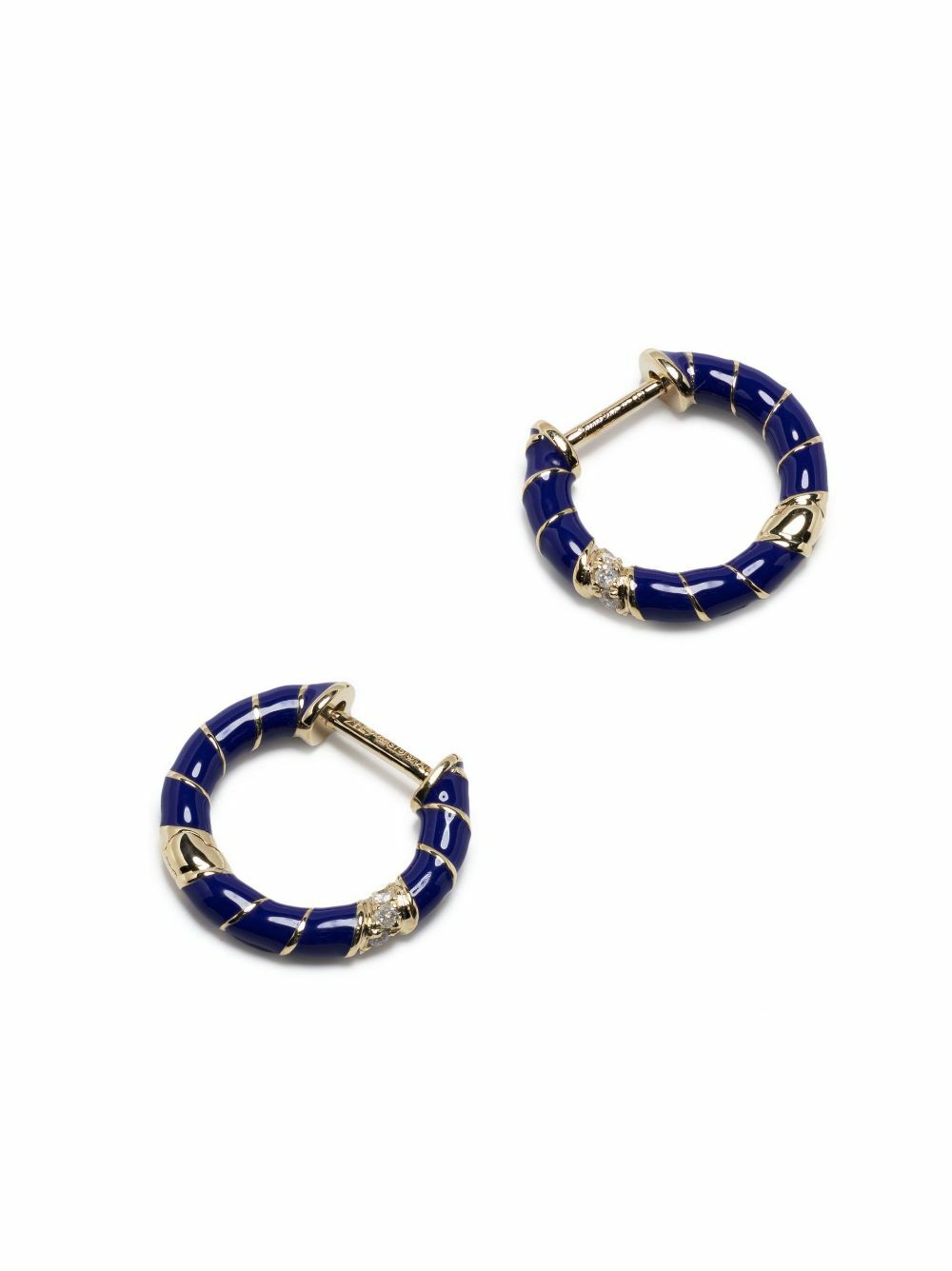 Yvonne Léon 9K Yellow Gold Mini Torsade Diamond Hoop Earrings
